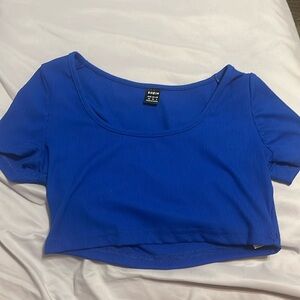 blue crop top